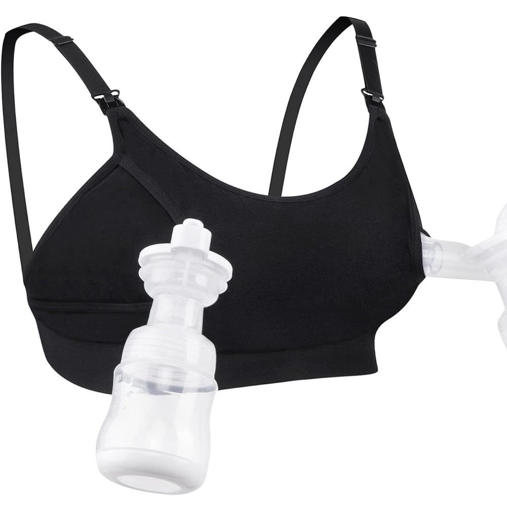 Black Nursing & Pumping Bra - Hands-Free Support
